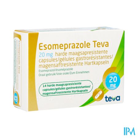 Esomeprazole Teva Caps Harde Maagsapres Bl 14x20mg