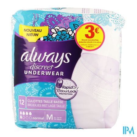 Always Discreet Incontinence Pants M Lage Taille12