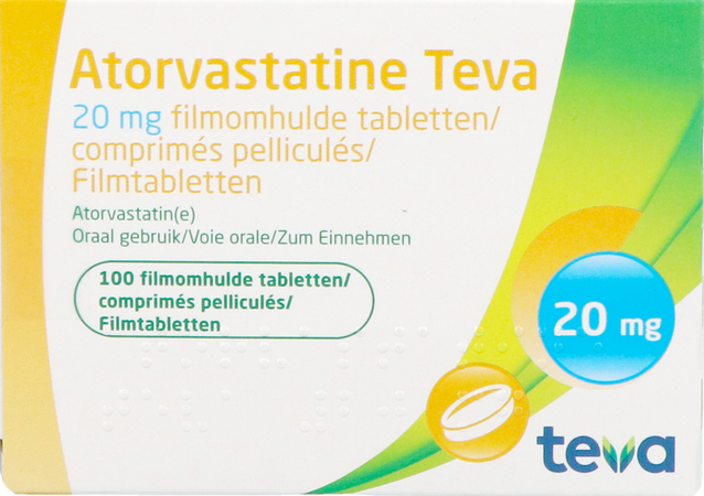 Atorvastatine Teva 20mg Filmomh Tabl 100 Blister 2