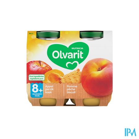 Olvarit Fruit Appel Perzik Koek 2x200g 8m54