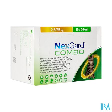Nexgard Combo Spot-on Kat 2,5<7,5kg Opl 15x0,9ml