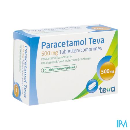 Paracetamol Teva 500mg Nf Tabl 30 X 500mg