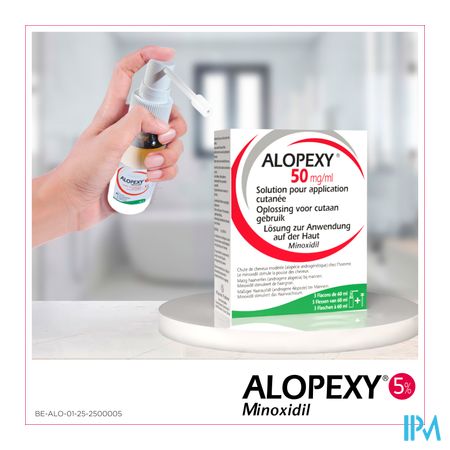 Alopexy 50mg/ml Sol Application Cutanee Fl 3x60ml 10