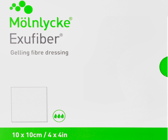 Exufiber Ag Gel.fibre Dressing Ster 10 X 10cm 10 2