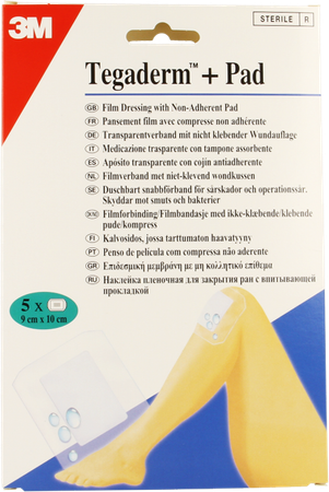 Tegaderm + Pad 3m Transp Steril 9cmx10cm 5 3586p 4