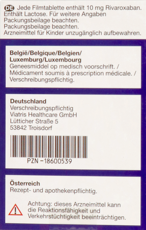 Rivaroxaban Viatris 10mg Filmomh Tabl 30 4