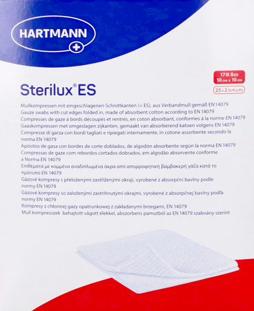 Sterilux Es 10x10cm 8l.st. 25x2 P/s 2