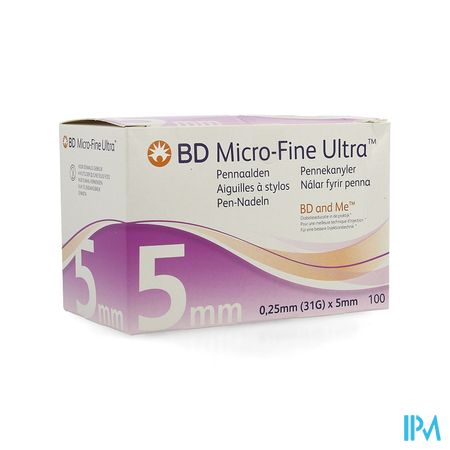 Bd Microfine Ultra Aig. Stylo0,25mmx5mm Easyfl.100