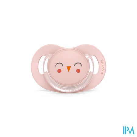 Suavinex Bonhomia Soother Sili.flat 6/18m Owl Pink 2