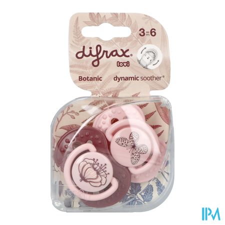 Difrax Sucette Dynamic Botanic Pink&purple 3m+ 2 2