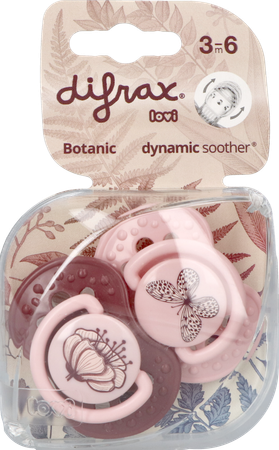 Difrax Fopspeen Dynamic Botanic Pink&purple 3m+ 2 2