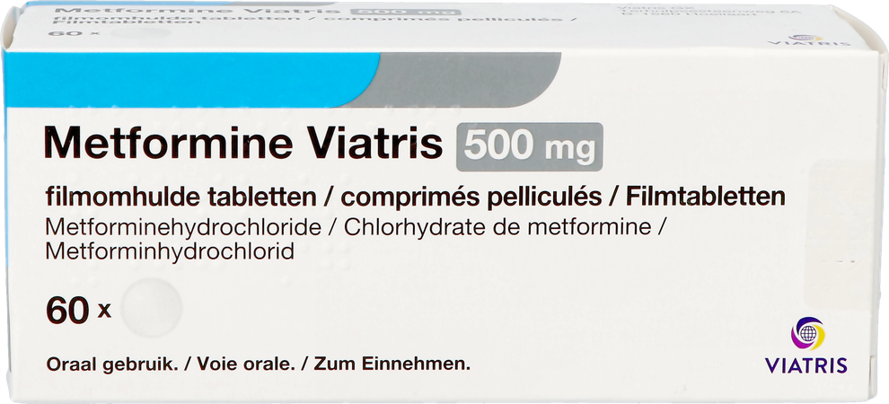 Metformine Viatris 500mg Tabl 60 5
