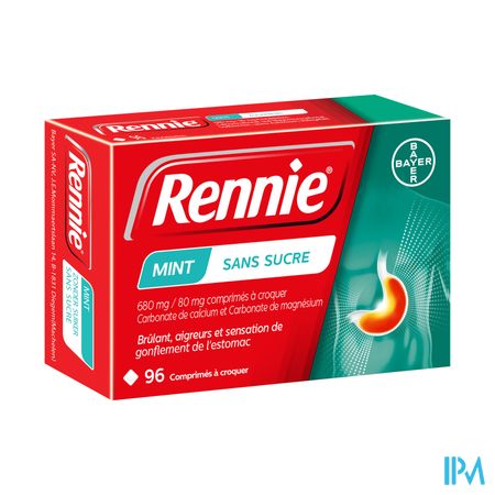 Rennie Mint S/sucre Comp A Croquer 96