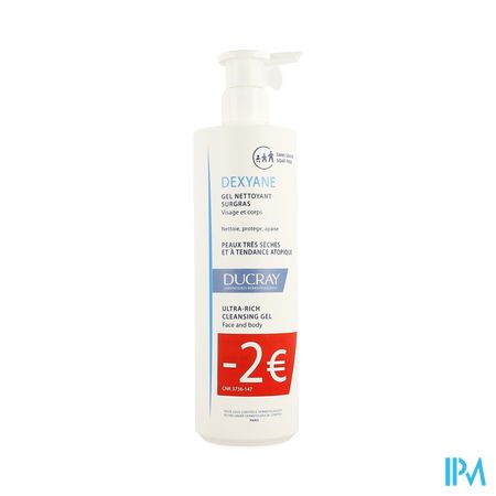 Ducray Dexyane Reinig. Gel Overvet 400ml Promo -2€