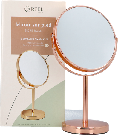Cartel Miroir Pied Or Rose X10 Asie 17cm 4