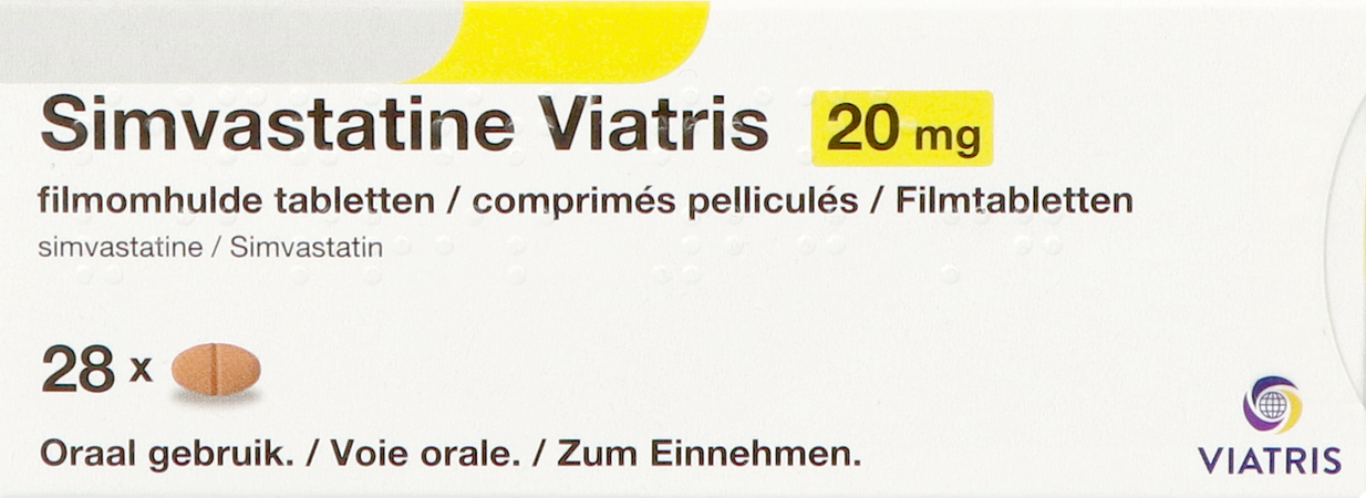 Simvastatine Viatris 20mg Comp 28 1