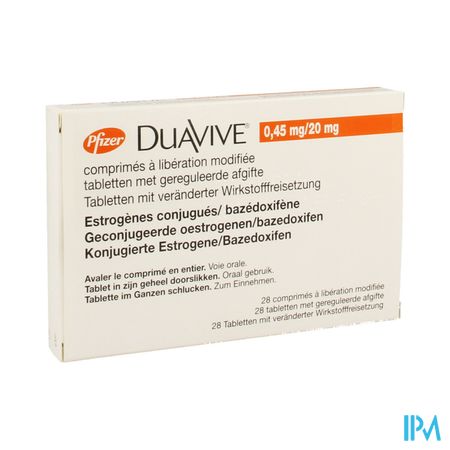 Duavive 0,45mg/20mg Comp Verlengde Afgifte 28