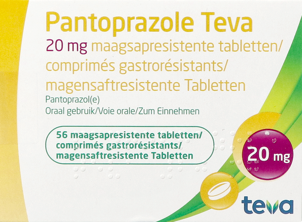 Pantoprazole Teva 20mg Maagsapresist Comp 56 Blis 1