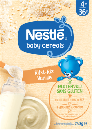Nestle Baby Cereals Rijst Vanille Glutenvrij 250g 6