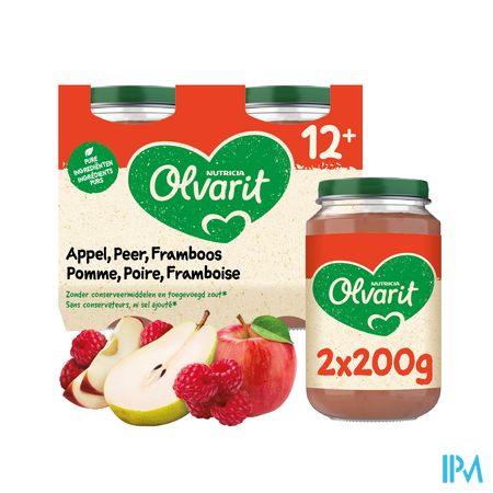 Olvarit Appel Peer Framboos 2x200g 12m55