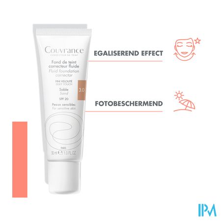 Avene Couvrance Fdt Correct. Fluide 3 Sable 30ml 10
