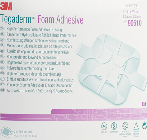 Tegaderm Foam Dressing Adh 8,80x 8,80cm 10 90610 2