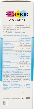 Pediakid Vitamine D3 Sol Buv Fl 20ml 6