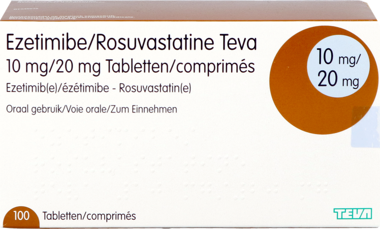 Ezetimibe Rosuvastatine Teva 10mg/20mg Comp 100 3
