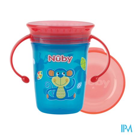 Nuby 360° Wonder Cup Handvat Aqua 240ml 6m+