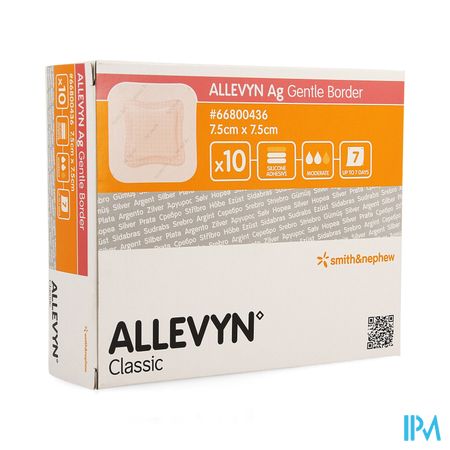 Allevyn Ag Pans Adhesive Silic. 7,5x7,5cm 10