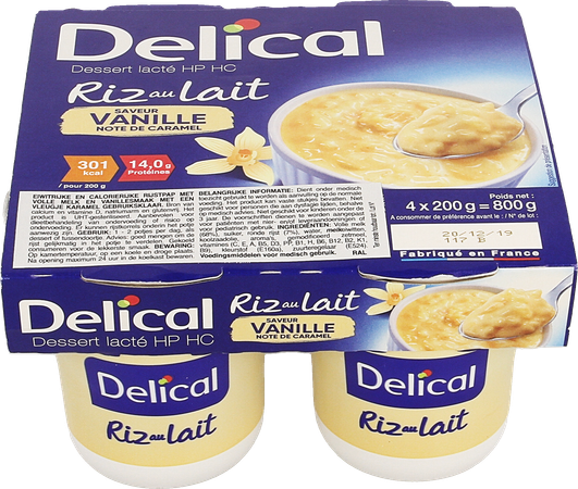 Delical Rijstpap Vanille 4x200g 1