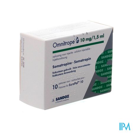 Omnitrope Sandoz 10mg/1,5ml Opl Inj Patroon Glas10