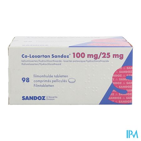 Co Losartan Sandoz 100mg/25mg Comp Pell 98 2