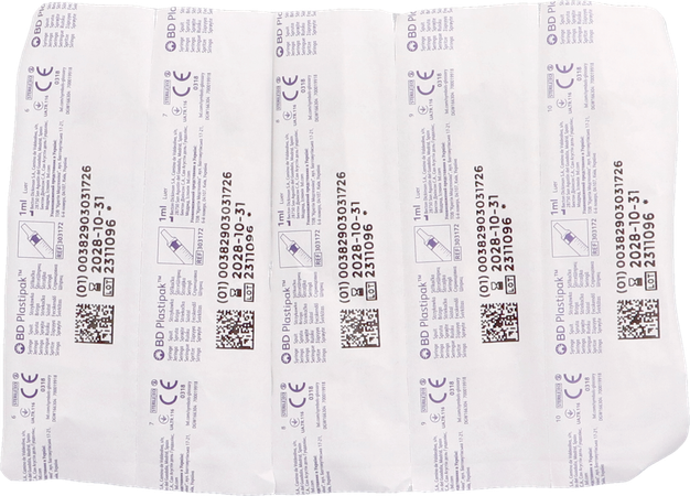 Bd Plastipak Spuit Luer Tuberculine 1ml 10 303172 3