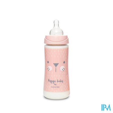 Suavinex Hygge Fles Silic. +4l 360ml Pink Whiskers 1