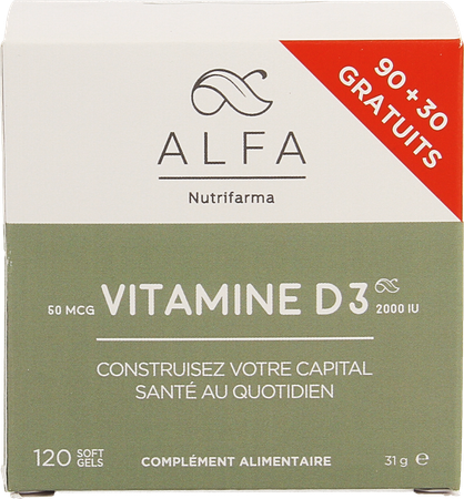 Alfa Vitamine D3 50mcg Softgel 120 3