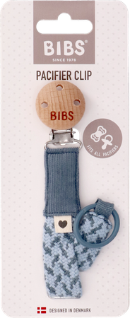 Bibs Attache Sucette Braided Petrol&baby Blue 1