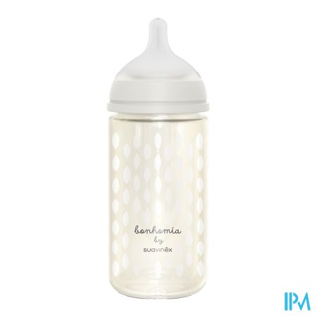 Suavinex Bonhomia Bottleglas Sili.feath.beige240ml 6