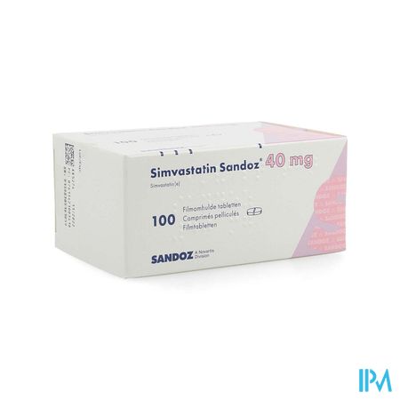 Simvastatin Sandoz 40mg Comp 100 Alu/pvc