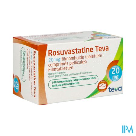 Rosuvastatine Teva 20mg Filmomh Tabl 100