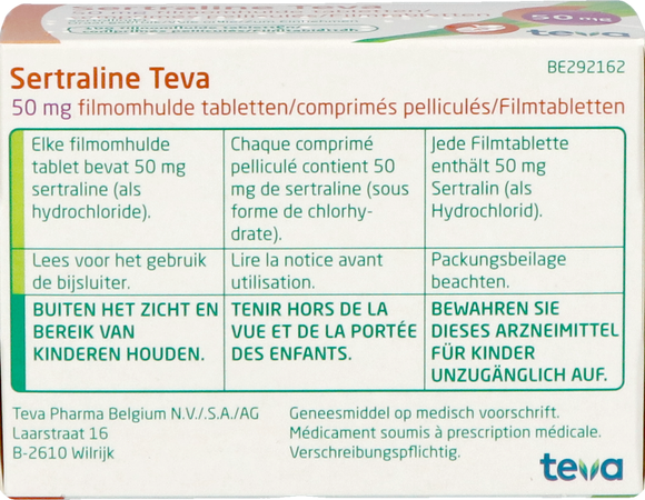 Sertraline Teva 50mg Comp 100 X 50mg 4