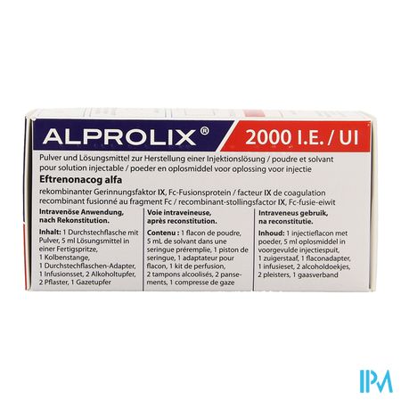 Alprolix 2000ie Pdr+solv Opl Inj 1 Fl + Ser Pr.5ml 1