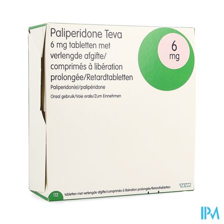 Paliperidone Teva 6mg Verl.afgifte Comp 112 X 6mg 3
