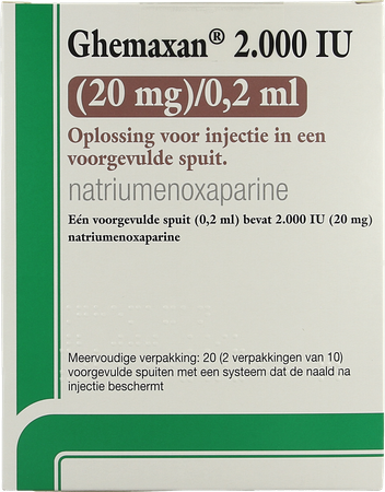 Ghemaxan 2.000ie 20mg/0,2ml Voorg.sp. 20+nldbesc 1