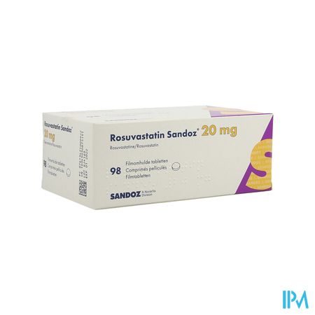 Rosuvastatin Sandoz 20mg Comp Pell 98 Opa/alu/pvc