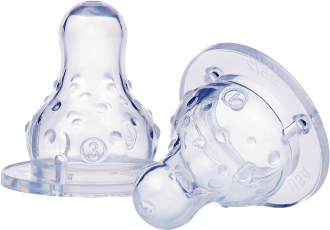 Nûby Tétine anti-colique pour biberon à col standard – débit variable 1.2.3  - 2p – 0m+ 4