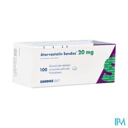 Atorvastatin 20mg Sandoz Filmomh Tabl 100 Alu/alu