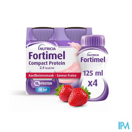 Fortimel Compact Protein 2.4kcal Aardbei 4x125ml