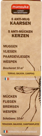 Manouka A/muggen Kaars 5x23g 2