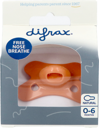 Difrax Fopspeen Natural 0-6m Uni Peachy 1